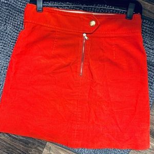 Red suede skirt from j crew